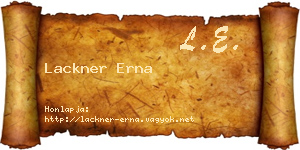Lackner Erna névjegykártya